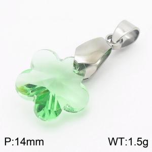 Green Color Crystal Glass flower Pendant For Women Jewelry - KP120305-Z