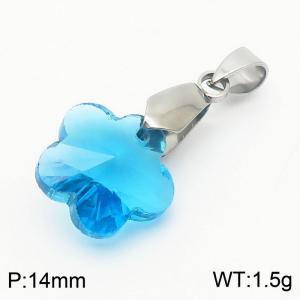 Blue Color Crystal Glass flower Pendant For Women Jewelry - KP120306-Z