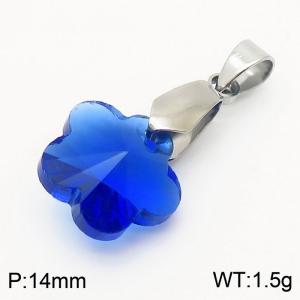 Blue Color Crystal Glass flower Pendant For Women Jewelry - KP120308-Z