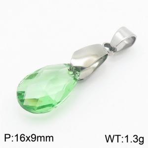 Green Color Crystal Glass Water Droplet Pendant For Women Jewelry - KP120310-Z