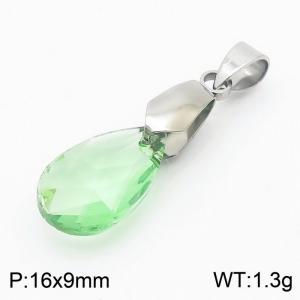Green Color Crystal Glass Water Droplet Pendant For Women Jewelry - KP120312-Z