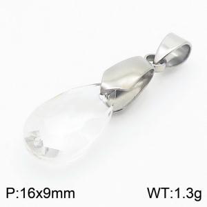 White Color Crystal Glass Water Droplet Pendant For Women Jewelry - KP120316-Z