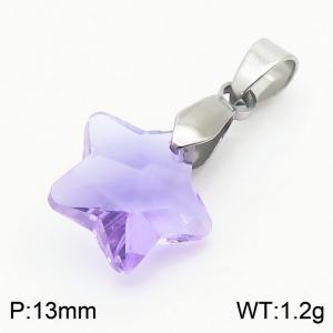 Purple Color Crystal Glass Star Pendant For Women Jewelry - KP120317-Z