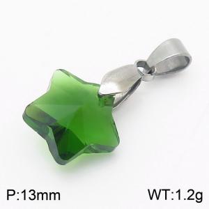 Green Color Crystal Glass Star Pendant For Women Jewelry - KP120318-Z