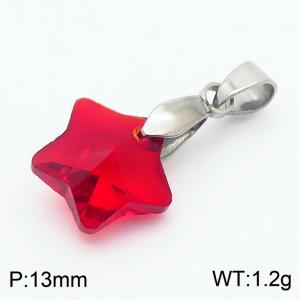 Red Color Crystal Glass Star Pendant For Women Jewelry - KP120321-Z