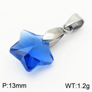 Blue Color Crystal Glass Star Pendant For Women Jewelry - KP120322-Z