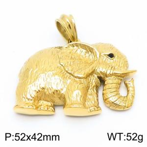 European and American fashion stainless steel creative elephant animal versatile temperament gold pendantt - KP120350-KJX