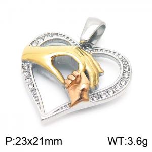 Stainless steel handle heart-shaped pendant - KP120364-HX