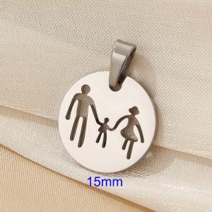 Stainless steel family of three round pendant - KP120382-Z