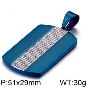 Stainless Steel Blue-plating Pendant - KP59922-DR