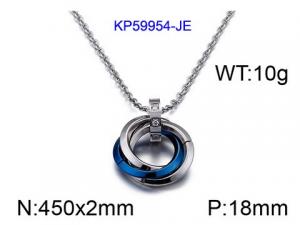 Stainless Steel Blue-plating Pendant - KP59954-JE
