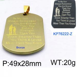 Stainless Steel Gold-plating Pendant - KP76222-Z