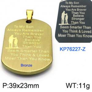 Stainless Steel Gold-plating Pendant - KP76227-Z