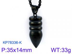 Stainless Steel Black-plating Pendant - KP78336-K