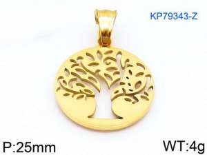 Stainless Steel Gold-plating Pendant - KP79343-Z