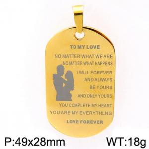Stainless Steel Gold-plating Pendant - KP80564-Z