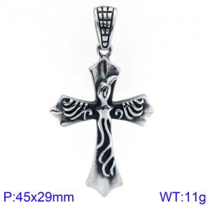 Stainless Steel Cross Pendant - KP81896-BDJX