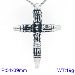 Stainless Steel Cross Pendant - KP81899-BDJX