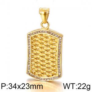 Stainless Steel Stone & Crystal Pendant - KP96295-GC