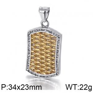 Stainless Steel Stone & Crystal Pendant - KP96296-GC