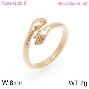 Stainless Steel Rose Gold-plating Ring - KR100245-KHX