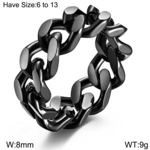 Stainless Steel Black-plating Ring - KR100673-WGQF