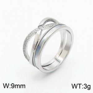Stainless Steel Stone&Crystal Ring - KR100819-YH