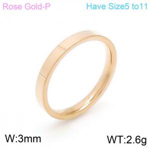 Stainless Steel Rose Gold-plating Ring - KR101289-K