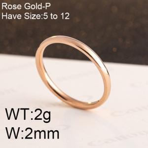 Stainless Steel Rose Gold-plating Ring - KR101439-WGRH