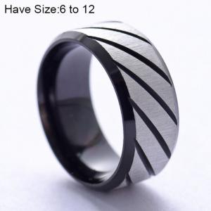 Stainless Steel Black-plating Ring - KR101468-WGRH