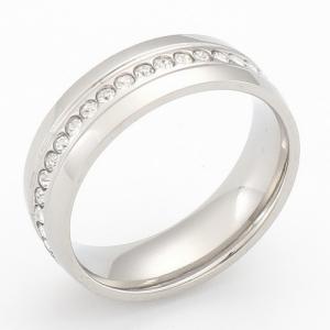 Stainless Steel Stone&Crystal Ring - KR101524-K