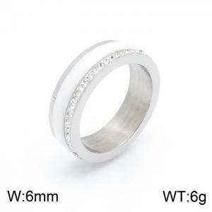 Stainless Steel Stone&Crystal Ring - KR102093-IL