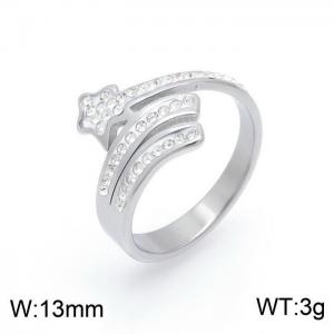 Stainless Steel Stone&Crystal Ring - KR102104-IL