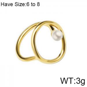 Stainless Steel Gold-plating Ring - KR102183-WGML