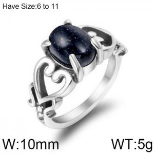 Stainless Steel Stone&Crystal Ring - KR102229-WGSJ