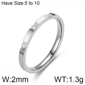 Stainless Steel Stone&Crystal Ring - KR102333-WGDC