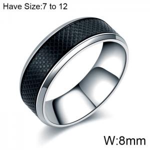 Stainless Steel Black-plating Ring - KR102969-WGAS
