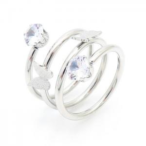 Stainless Steel Stone&Crystal Ring - KR103173-IL