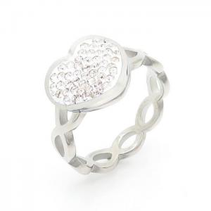 Stainless Steel Stone&Crystal Ring - KR103174-IL