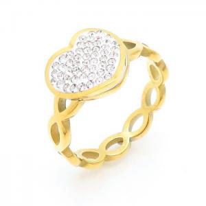 Stainless Steel Stone&Crystal Ring - KR103175-IL