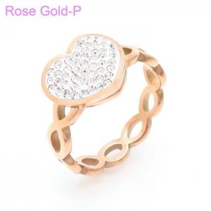 Stainless Steel Stone&Crystal Ring - KR103176-IL