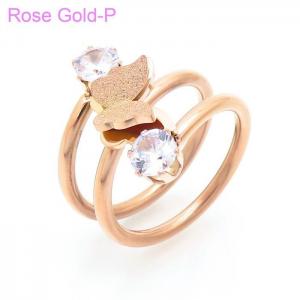 Stainless Steel Stone&Crystal Ring - KR103182-IL