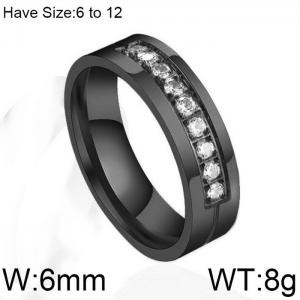 Stainless Steel Stone&Crystal Ring - KR103583-WGFL