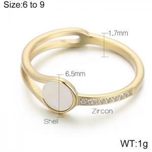 Stainless Steel Gold-plating Ring - KR103601-WGTM