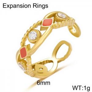 Stainless Steel Gold-plating Ring - KR103611-WGYC