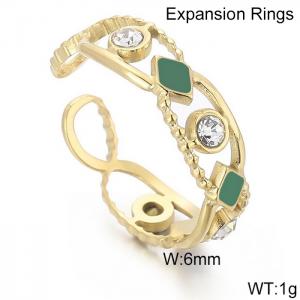 Stainless Steel Gold-plating Ring - KR103613-WGYC