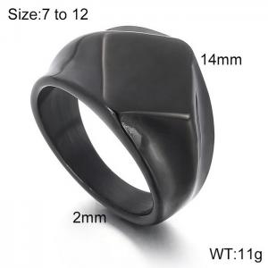 Stainless Steel Black-plating Ring - KR103616-WGZJ