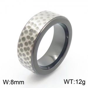 Stainless Steel Black-plating Ring - KR103675-K