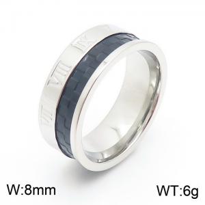 Stainless Steel Black-plating Ring - KR103677-K