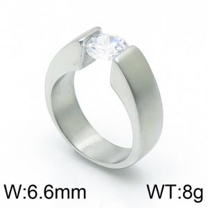 Stainless Steel Stone&Crystal Ring - KR103805-WM